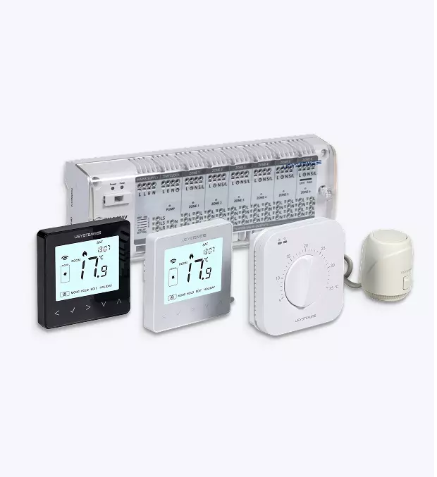 Проводная система автоматики отопления 230В USYSTEMS контроллер термостаты сервоприводы с индикацией